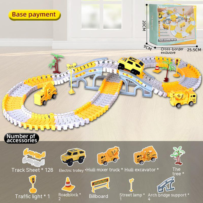 Electric toy track car wholesale children educational changeable track car small train track toy