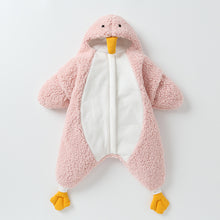 Afbeelding in Gallery-weergave laden, Little Yellow Duck Baby Wrapped with Lamb Fleece Thickened Newborn Baby Wrapped with Anti Startle Sleeping Bag for Newborn
